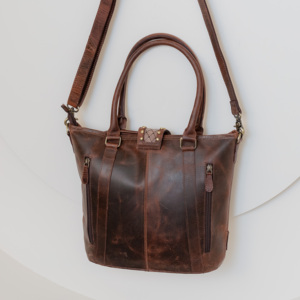 Nouveaux cheveux faits à la main de qualité extrême sur cuir usiné dissimulé transporter fourre-tout sac à main de luxe minimaliste 100% sac à main en cuir véritable - Product Image 5