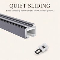 Rail de rideau coulissant silencieux en alliage d'aluminium extra épais, style moderne et minimaliste, double ou simple couche, avec crochets pour rideaux