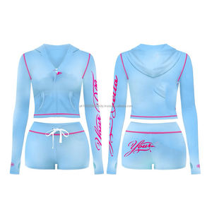 Custom Summer Men <b>Sets</b> Quarter Zip Up Printing Sports 100% Nylon Hoodies And Shorts <b>Set</b> Short Outerwear Windbreaker Tracksuit - Product Image 3