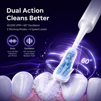 Brosse à dents électrique sonique IPX7 à 4 vitesses, blanchiment des dents, minuterie intelligente, rechargeable, affichage LED, poils souples, vente en gros, directement de l'usine