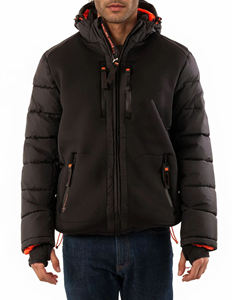 Luxury Lightweight <b>Quilted</b> Elastic Cuffs Puffer Jacket For Man Fashionable Ajustable Hood Warm Breathable Casualwear Jacket - Product Image 1