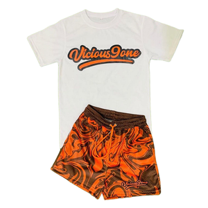 2025 personnaliser hommes tenue 2 pièces été short ensemble personnalisé broderie Logo décontracté Street Wear manches courtes Nylon panneau court - Product Image 6