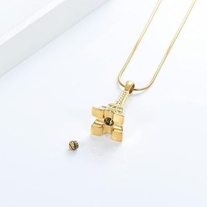 Collar Personalizado de Urna DE LA Torre Eiffel para Cenizas, Joyería de Cremación para Mujeres y Hombres, Soporte de Cenizas Conmemorativo de Acero Inoxidable, Tamaño Personalizado - Product Image 3