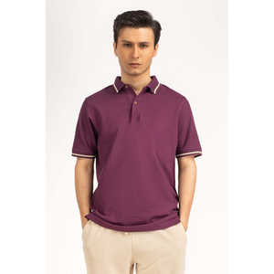 Camiseta Polo para Hombre, Corte Regular, Diseño Ajustado con Cierre, Talla XL, Antiarrugas, Color Liso Oscuro, Material de Seda y Spandex - Product Image 3