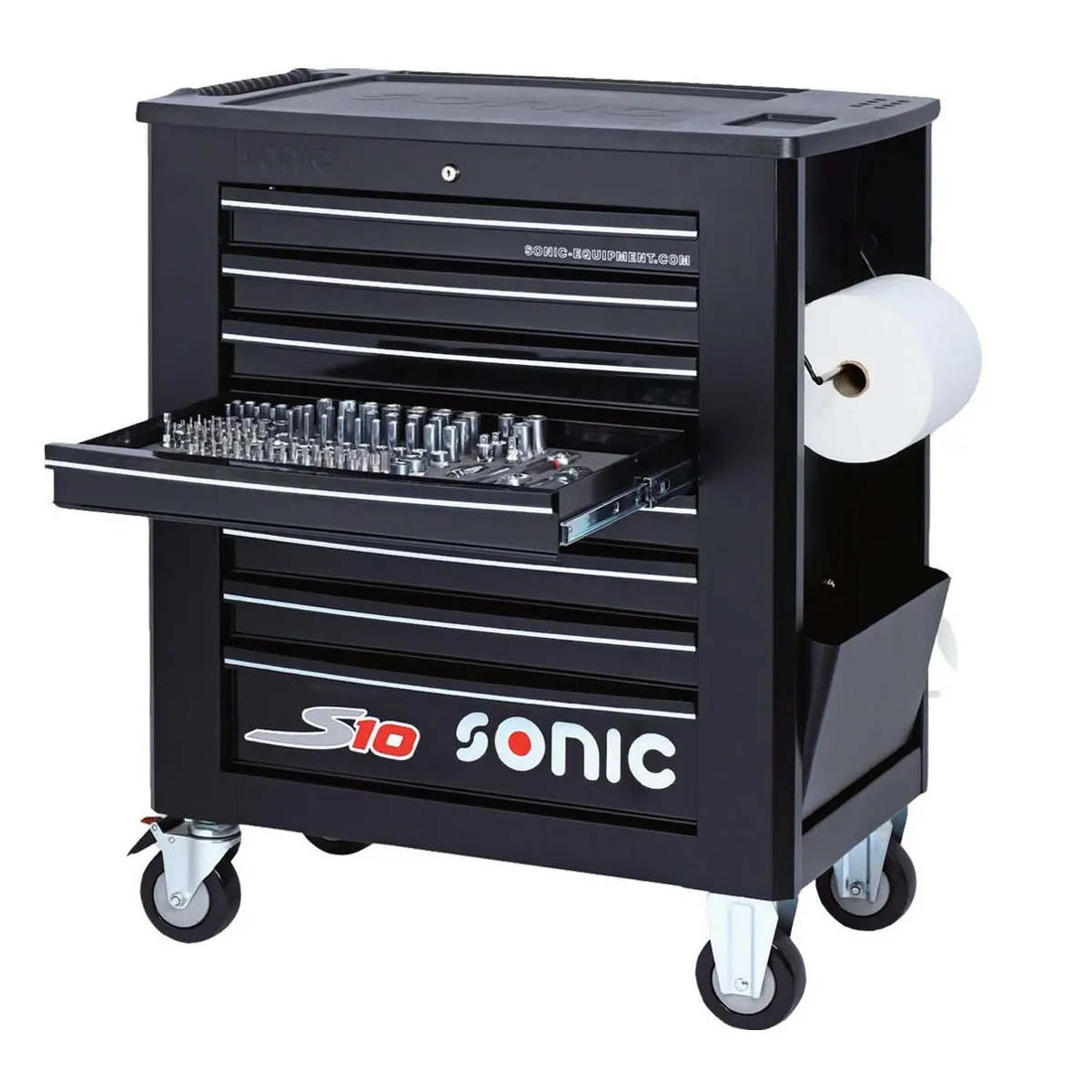 Caja de herramientas característica Mejor ancho total de cajones Taiwán SONIC S8 7-DRAWER Color negro CARRO CON 267PCS HERRAMIENTAS (Y00000297)