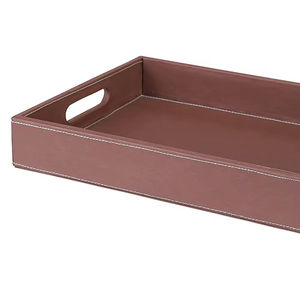 Amazing Leather Serving Tray for Home Hotel & Kitchenware Brown Color Food & Dry Fruit Serving Tray Customized Logo Serving Tray - Product Image 1