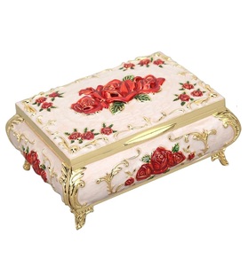 Enamel Printing Design Hand Made Metal Decorative Luxury Jewellery <b>Box</b> for Rings Necklace & Pendant - Product Image 1