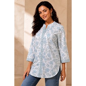 Top corto azul Mehfil-E-Ishq Gulnaar para mujer - Product Image 3