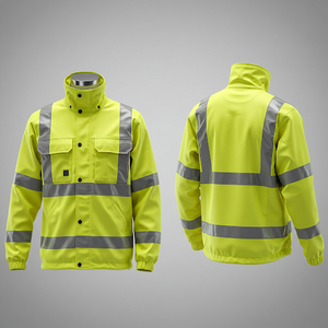 Veste de pluie haute visibilité avec sécurité réfléchissante veste de travail imperméable uniformes de sécurité extérieur étanche globalement réfléchissant - Product Image 5