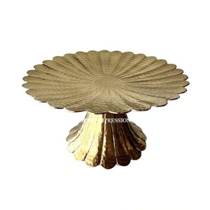 Modern Marble and Wood <b>Cake</b> <b>Stand</b> with Metal Base Eco-Friendly Medium Round Size - Product Image 4