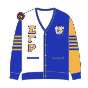 Sigma Gamma Rho Soror Embroidery Women Acrylic Cardigans | SGRho Sorority Embroidered Ladies Custom Style Cardigan <b>Sweater</b> - Product Image 5