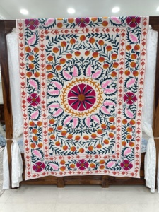 ผ้าคลุมโต๊ะปักลายเป็ดแบบดั้งเดิม aari ผ้าฝ้าย100% จานสีสดใส - Product Image 3