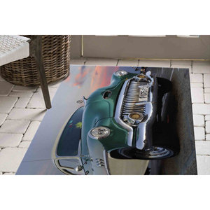 Alfombra con Estampado de Auto Clásico: Decoración Automotriz Retro, Alfombra de Chenilla - Product Image 2