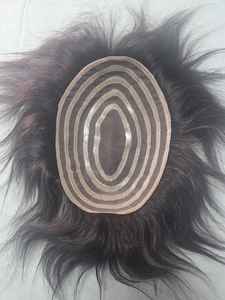 Peluca de Encaje PU para Hombre, Prótesis Capilar de Cabello Remy Indio con Ondas Naturales y Estilos Lacio Rizado, Peso 40-80g - Product Image 3