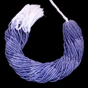 Cuentas microfacetadas Rondelle de 3mm-4mm de tanzanita natural AAA, cuentas facetadas de piedras preciosas semipreciosas de tanzanita múltiple para la fabricación de joyas - Product Image 5