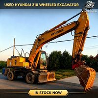 Excavatrice sur roues Hyundai R210W de 21 tonnes, moteur Cummins B5.9 C, d'occasion, pour travaux de construction et réparation routière en Corée.
