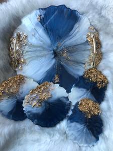 CURES Dessous de verre en résine de luxe faits à la main Tampons carrés de couleur personnalisables pour ensemble de tapis de cuisine de table Meilleur prix - Product Image 5