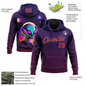 Nouveau sweat à capuche sport personnalisé avec logo et design d'équipe, violet, rose foncé, orange, noir, design 3D d'Halloween pour adultes et jeunes - Product Image 2