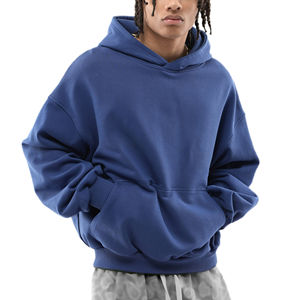 Sweats à capuche surdimensionnés pour hommes avec épaules tombantes 550 gsm Design personnalisé Boxy Fit Sweat à capuche pour hommes Impression bouffante personnalisée Fabricant de sweats à capuche 100% coton - Product Image 1
