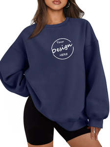 High Quality Custom LOGO Embroidery Loose V Neck Fleece Lined Hooded Sweatshirts Drop Shoulder Style Winter <b>Women's</b> <b>Hoodies</b> - Product Image 5