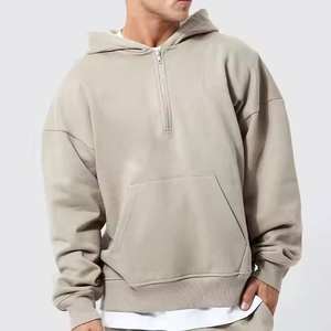 Sudadera con capucha de invierno para hombre personalizada con cremallera de logotipo y bordado de calle 100% algodón polar ecológico e impermeable - Product Image 5