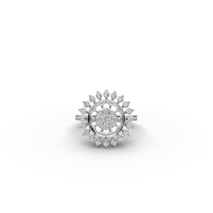 Bague en diamant cultivé en laboratoire CVD Sunburst Cluster - Product Image 6