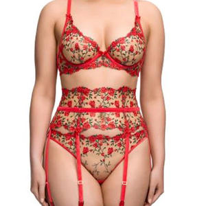 Set di <span class=keywords><strong>Lingerie</strong></span> <span class=keywords><strong>Vintage</strong></span> Francese con Ricamo a Rosa, Corsetto con Spalline a Fiocco, Reggiseno Modellante e Slip Sexy Due Pezzi - Product Image 4