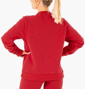 เสื้อสเวตเตอร์คอกลมแขนยาวของผู้หญิงทรงพอดีตัวเป็นประจำเสื้อสเวตเชิ้ตไหล่ตกสำหรับผู้หญิงโลโก้แบบกำหนดเอง - Product Image 6