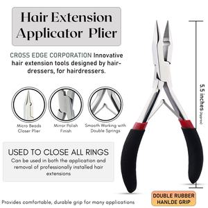 Alicates de extensión de cabello de acero inoxidable, kit de herramientas de extensiones de cabello multifunción con peine de separación, tijeras y clips - Product Image 5