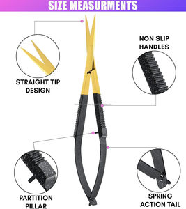 Ciseaux à cuticules russes professionnels à tête droite en acier inoxydable, outil de manucure, logo personnalisé, vente en gros - Product Image 3