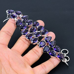 Bracelet Bohème Vintage Fait Main en Argent Sterling 925 avec Améthyste Violette Certifiée par un Certificat Tier pour Femme – Idéal Cadeau - Product Image 4