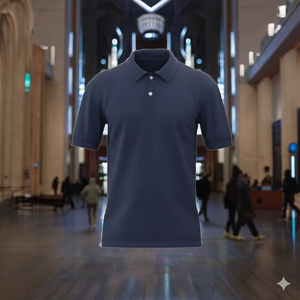 Camiseta de Punto de Poliéster y Algodón para Hombre, Manga Corta, Logotipo Personalizado, Antibolitas, Venta al por Mayor - Product Image 2