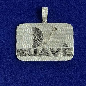 Large Fully Iced SUAVE Custom Name Necklace 925 Solid Silver Moissanite Diamond for Men Hip Hop Bling Jewelry for <b>Parties</b> <b>Proms</b> - Product Image 3