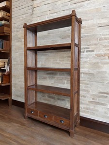 Elegant Contemporary 3-Drawers Solid Wood Bookshelf Antique <strong>Design</strong> for Home Office Living <strong>Room</strong> Kitchen Bedroom School Furniture - Product Image 3