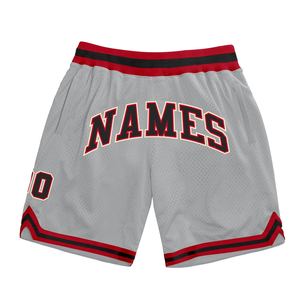 Industrie Direct Engro Sportswear Short de basket-ball de retour authentique confortable personnalisé gris blanc-noir - Product Image 1