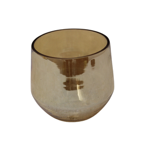 Éclairage décoratif de table couleur or verre forme ronde porte-bougie et récipient à bougie personnalisés - Product Image 1