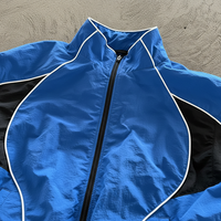 Conjunto de Chándal Cortavientos Color Azul y Negro para Hombre, Estilo Techwear, Joggers Oversize, Logotipo Personalizado, Ropa Urbana, OEM