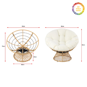 Handmade Swivel Rattan Papasan <b>Chair</b> Comfortable Seating Option from Vietnam for Modern Home Interiors - Product Image 4
