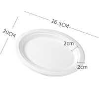 Bagasse ovale de canne à sucre jetable écologique compostable biodégradable micro-ondable plaques et plateaux congelables 5-12 pouces