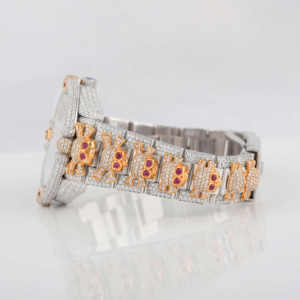 Crâne personnalisé entièrement glacé automatique mécanique Moissanite diamant montre-bracelet avec deux tons élégant Hip Hop montre - Product Image 2