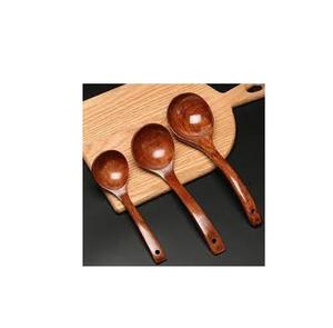 Cuillère à riz en bois de la plus haute qualité, 100% cuillères de cuisson et de service en bois massif de couleur bois cuillère à riz - Product Image 3