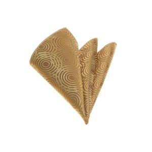 Pañuelo de bolsillo estampado geométrico circular dorado - Product Image 1