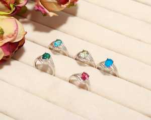 บาโบทรงวงรีหลายสีชุบเงินสเตอริ925อันดับแรกงานแฮนด์เมดตั้งขอบตัวเรือนบาโช่แบบทำมือขายส่งจำนวนมาก - Product Image 3