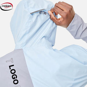 เสื้อกันลมผ้าทอพิมพ์ลายกันน้ำสำหรับผู้ชายเสื้อกันลมปรับได้3ระดับฝากระโปรงด้านหน้าระบายอากาศได้สำหรับฤดูใบไม้ร่วง - Product Image 4