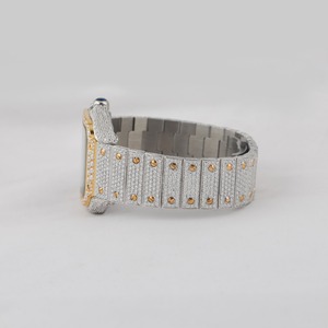 Nouvelle montre-bracelet de luxe pour hommes Hip Hop de l'Inde avec bracelet personnalisé avec mouvement automatique attrayant en diamant coupe ronde Moissanite - Product Image 3