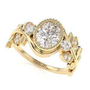 1.00CT Anillo de compromiso de diamante de corte ovalado para mujer - Product Image 1