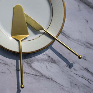 Hot Selling Metal Gold Cake and Server Set For Restaurant Hotel Wedding in Wholesale Price - Product Image 5