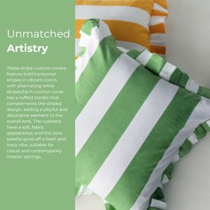 Bloc de main à rayures vertes imprimé sur tissu de coton Housse de coussin imprimée à rayures à la main de meilleure qualité - Product Image 2