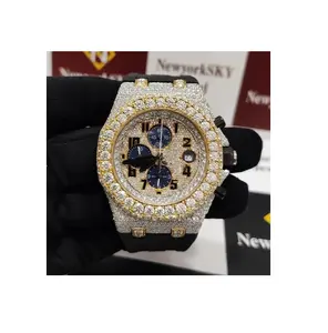 41MM Handmade Manufacturer Bulk Order VVS Moissanite Diamond Studded Iced Out Watches 100% Pass Diamond Tester Wholesale Price