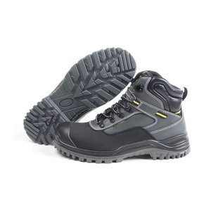 Botas de seguridad de cuero para hombre de alto rendimiento y grado industrial, con cordones, suela de goma, para construcción, para todas las estaciones. - Product Image 1